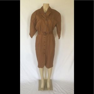 VTG A’Milano Size Large Tan Utility Dress